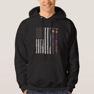 Bronze Star Lila Heart Medaille Award US Flag Vete Hoodie