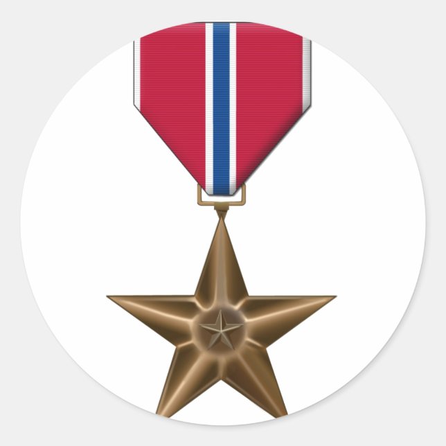 Bronze-Star-Medaille Runder Aufkleber (Vorderseite)