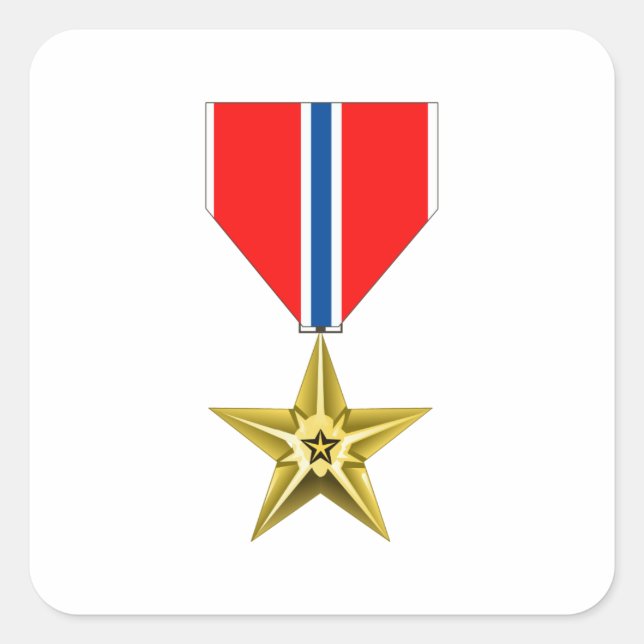 BRONZE STAR MEDAL QUADRATISCHER AUFKLEBER (Vorderseite)