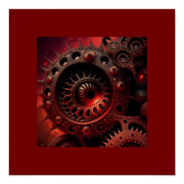 Bronze-Steampunk-Mandelbrot-Fraktal Poster (Vorderseite)