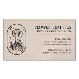 Bronze Tan Beauty Feminine Frauenkörper Magnetische Visitenkarte