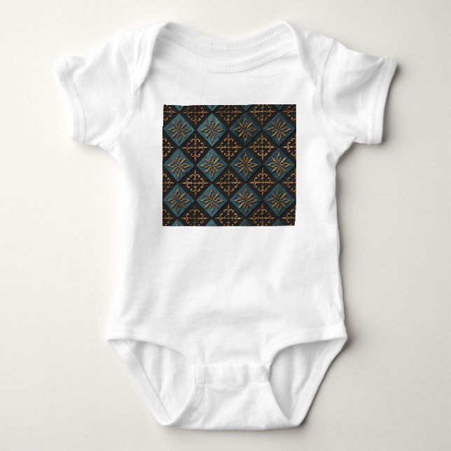 Bronze Textur mit Schnitzmuster. Baby Strampler (Vorderseite)