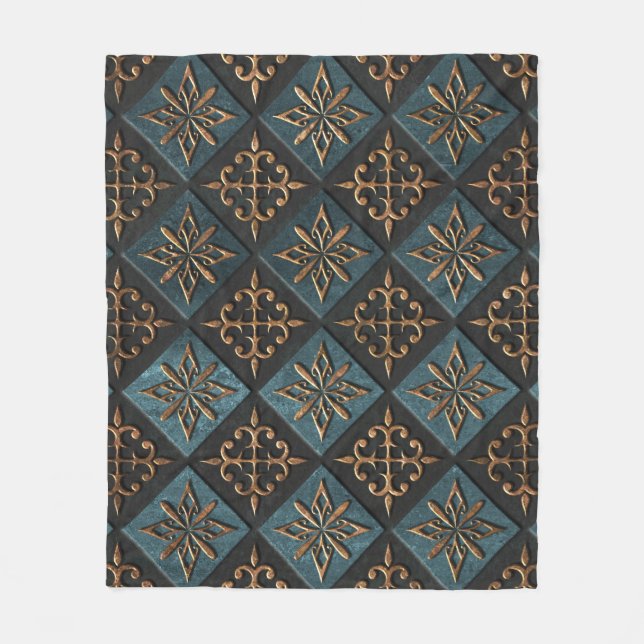 Bronze Textur mit Schnitzmuster. Fleecedecke (Vorderseite)