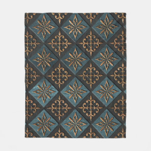 Bronze Textur mit Schnitzmuster. Fleecedecke