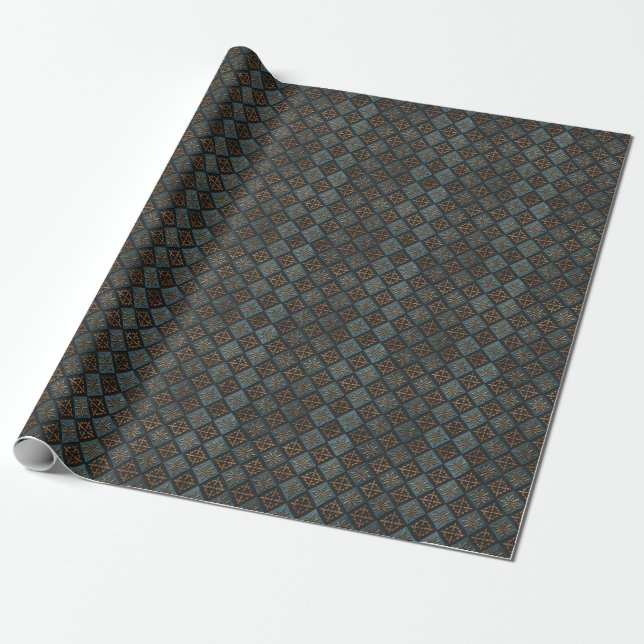 Bronze Textur mit Schnitzmuster. Geschenkpapier (Ungerollt)