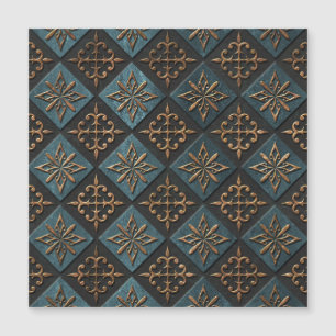 Bronze Textur mit Schnitzmuster. Magnetkarte