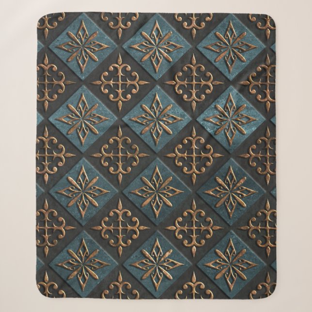 Bronze Textur mit Schnitzmuster. Sherpadecke (Vorderseite)