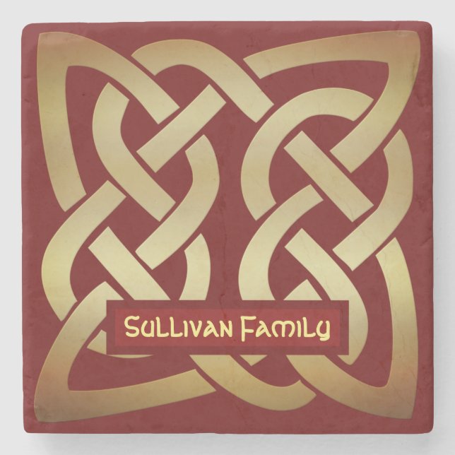 Bronze Tone Celtic Knot Steinuntersetzer (Vorderseite)