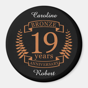Bronze traditionellen Hochzeitstag 19 Jahre Magnet