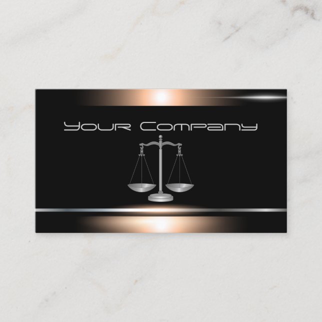 Bronze und Black Attorney Business Card Visitenkarte (Vorderseite)