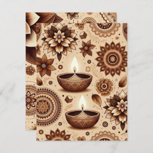 Bronze und Gold Diwali druckbares Scrapbook Einladung