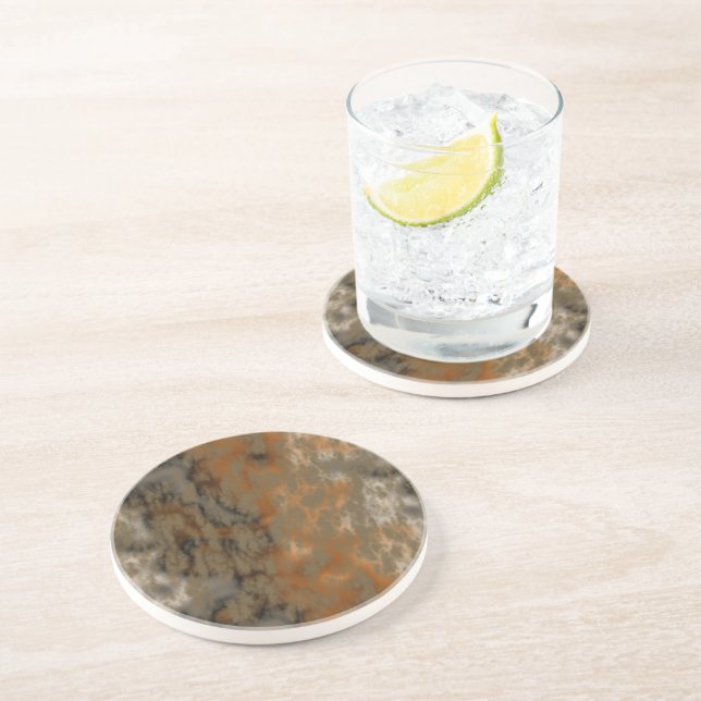 Bronze- und Kupfermarmor Abstrakt Getränkeuntersetzer (Seite)