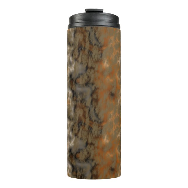 Bronze- und Kupfermarmor Abstrakt Thermosbecher (Vorderseite)