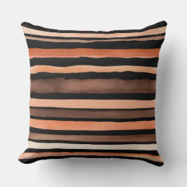 Bronze- und Pfirsichstreifen Kissen