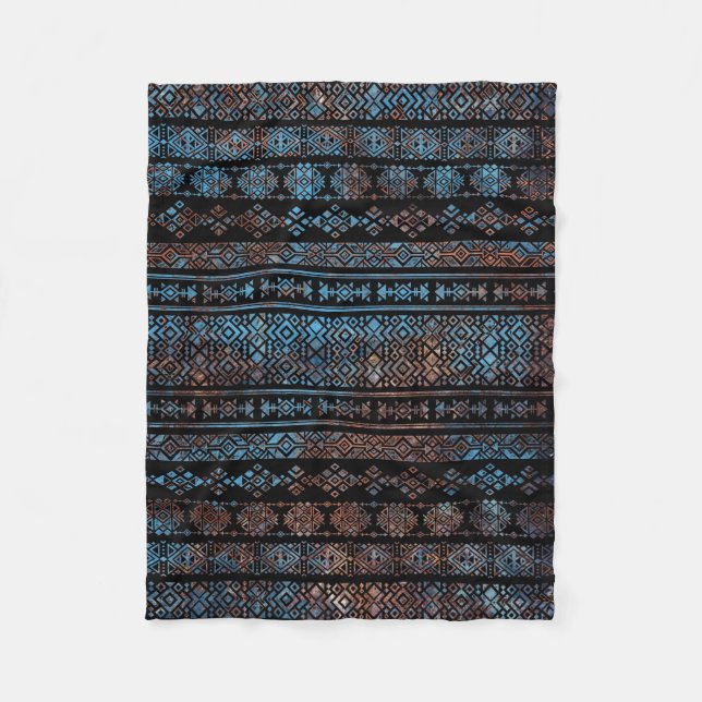 Bronze und Rost Vintages aztekisches peruanisches Fleecedecke (Vorderseite)