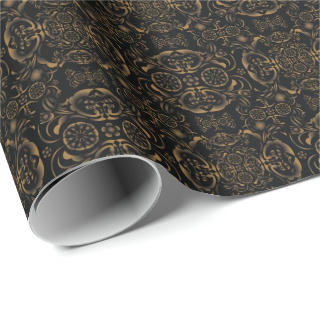 Bronze Vintag Pinwheel Damask Geschenkpapier (Rolleneckpunkt)