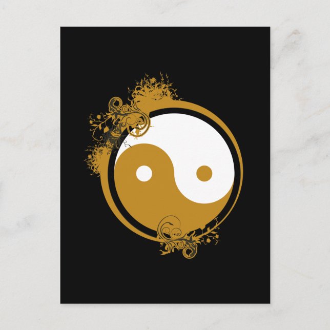 Bronze Yin Yang Postkarte (Vorderseite)