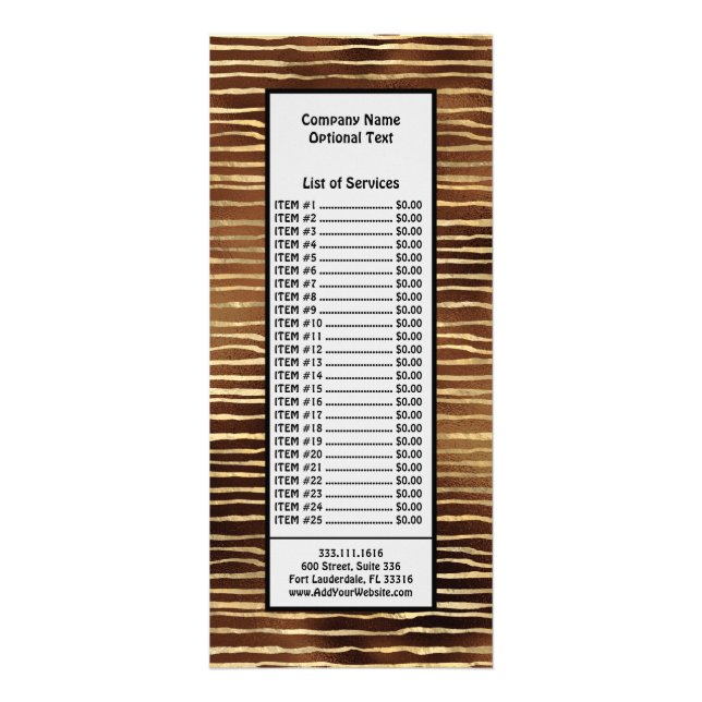 Bronzebraun, Farbe Golden Horizontal Werbekarte (Vorne)