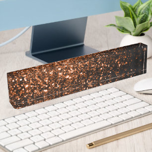 Bronzebraun-Imitat aus Kupfer Glitzer Glitzern Namensplakette