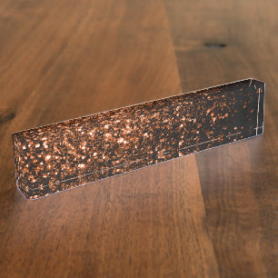 Bronzebraun-Imitat aus Kupfer Glitzer Glitzern Namensplakette