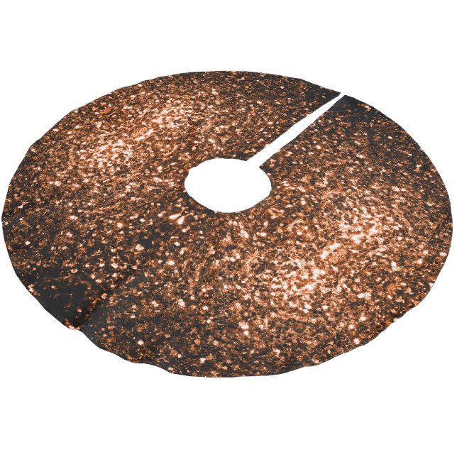 Bronzebraun-Imitat aus Kupfer Glitzer Glitzern Polyester Weihnachtsbaumdecke (Schrägansicht)
