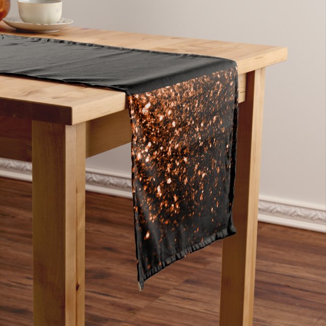 Bronzebraun Imitat aus Kupfer Glitzer Glitzern, sc Kurzer Tischläufer (Beispiel)