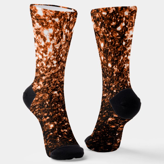 Bronzebraun-Imitat aus Kupfer Glitzer Glitzern Socken (Gewinkelt)
