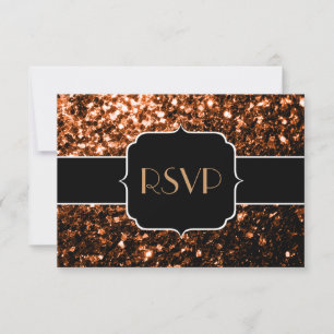 Bronzebraun-Imitate aus Kupfer Glitzern Sweet 16 RSVP Karte