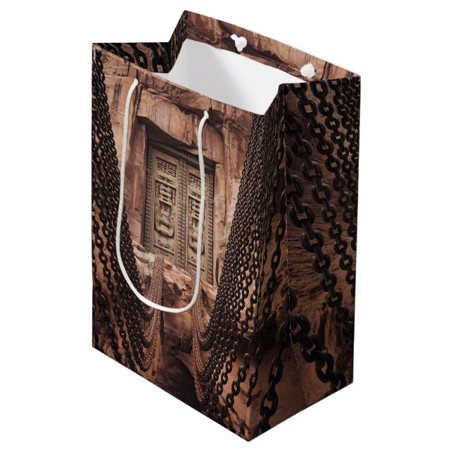Bronzekettentür Mittlere Geschenktüte (Vorderseite Schrägansicht)