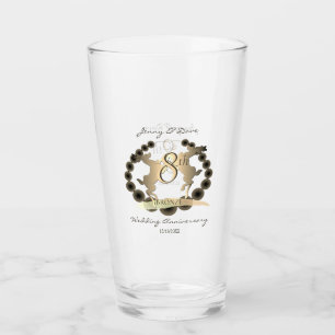 Bronzemblem für die 8. Hochzeit Glas
