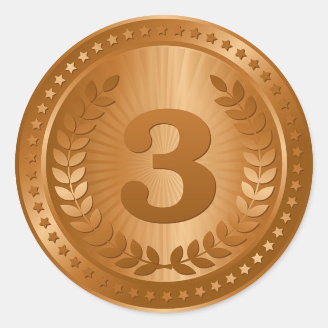 Bronzemedaille 3. Platz Runder Aufkleber (Vorderseite)