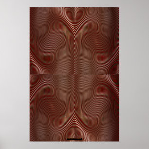 Bronzemetal auf der Red Optical Illusion Wall Art Poster