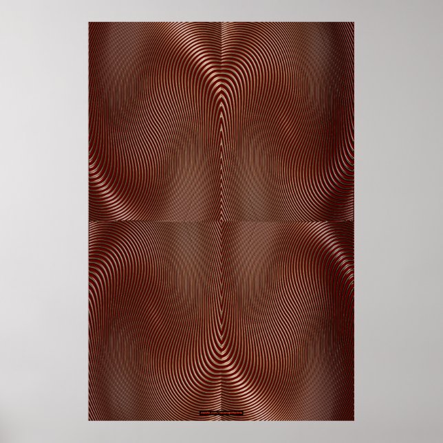 Bronzemetal auf der Red Optical Illusion Wall Art Poster (Vorne)