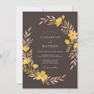 Bronzene erdige Herbst-Hochzeit Einladung
