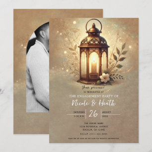 Bronzene Glühende Laterne Romantische Rustikale Ve Einladung