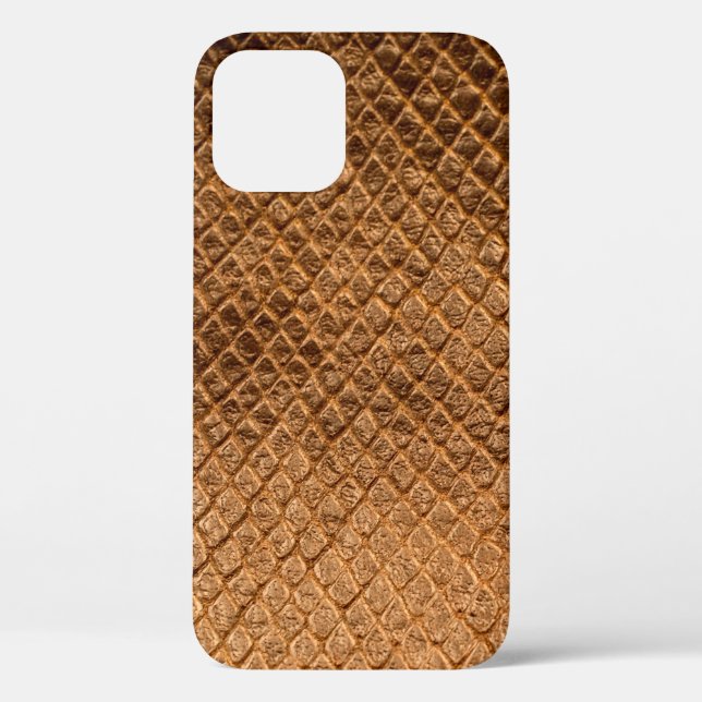 Bronzesnake-Lederleder mit Wavy-Textur Case-Mate iPhone Hülle (Rückseite)