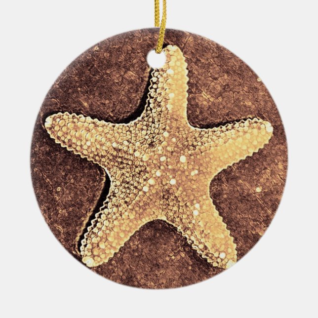 Bronzestarfish-Weihnachtsverzierung Keramikornament (Vorne)