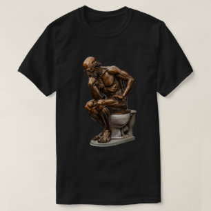 Bronzestatue "Der Denker" Humor T-Shirt