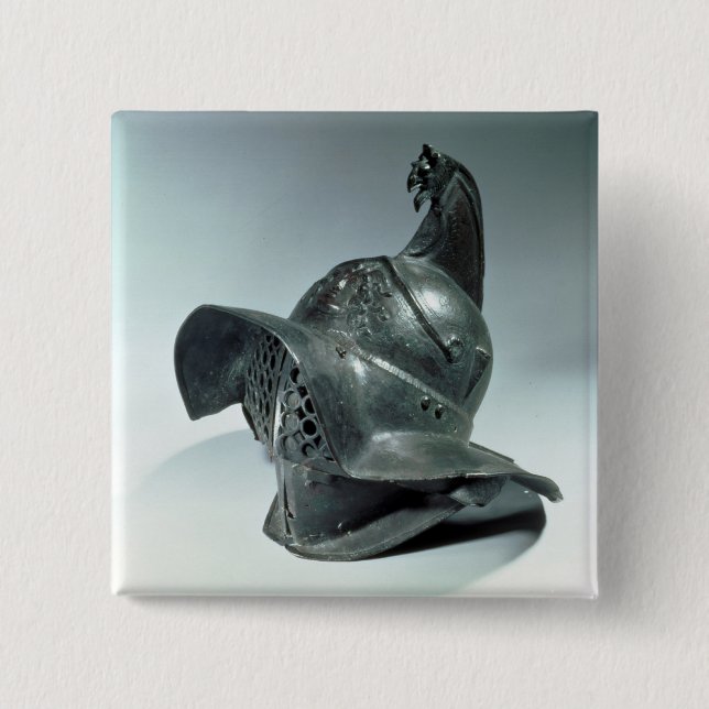 Bronzesturzhelm von Thracian Gladiator, römisch, Button (Vorderseite)