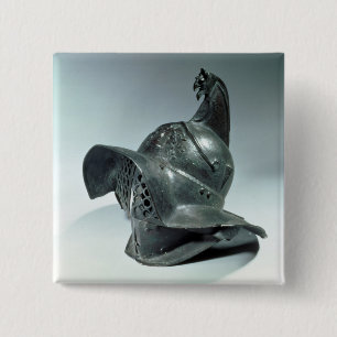 Bronzesturzhelm von Thracian Gladiator, römisch, Button