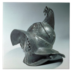 Bronzesturzhelm von Thracian Gladiator, römisch, Fliese