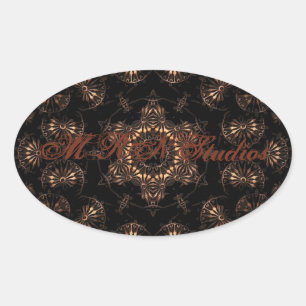 Bronzezeit-Mandala Ovaler Aufkleber