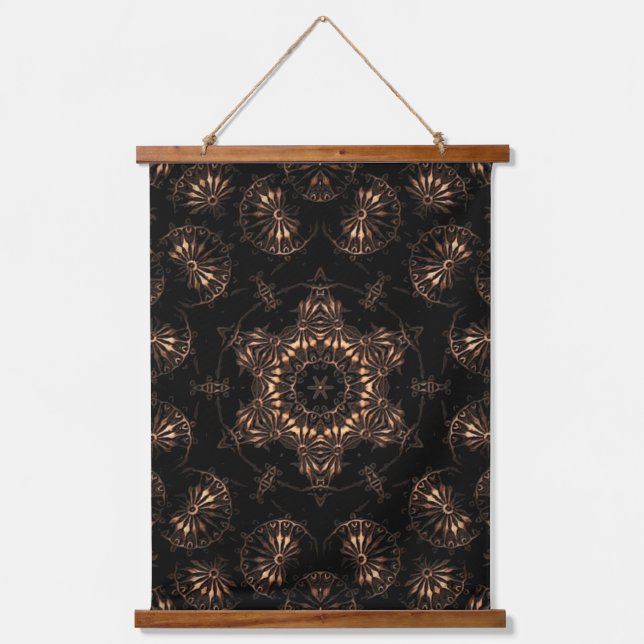 Bronzezeit-Mandala  Wandteppich Mit Holzrahmen (Vorderseite)
