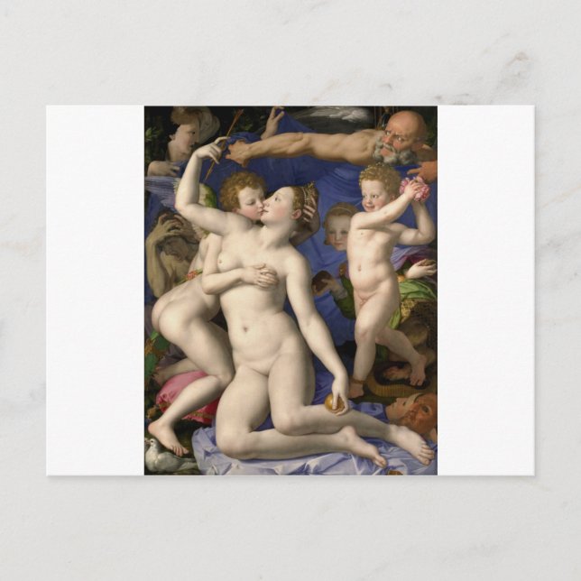 Bronzino: Venus, Cupid, Torheit und Zeit Postkarte (Vorderseite)