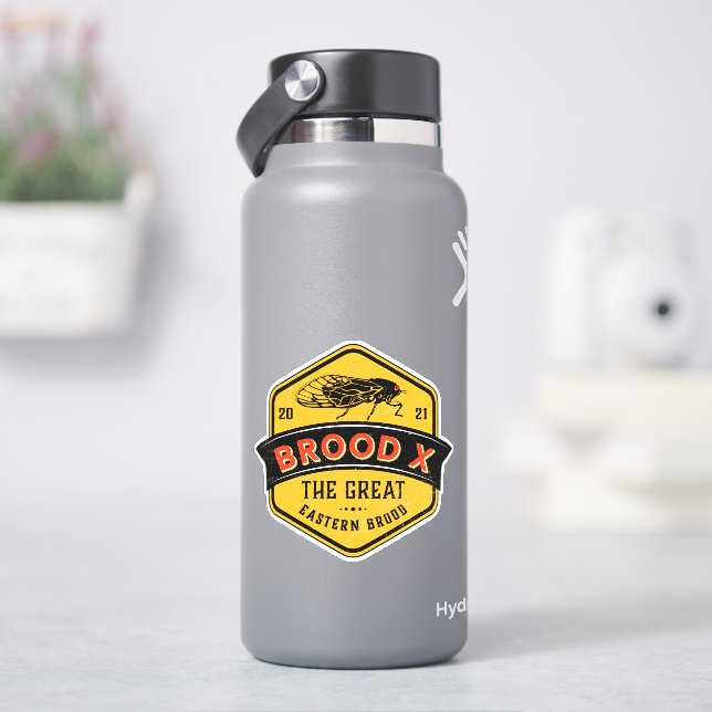Brood X Cicadas - Die große Ostbrut Aufkleber (HydroFlask)