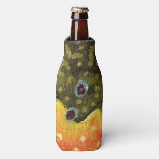 Brook Foreut Fly Fishing Ichthyologe Angler Flaschenkühler (Flaschenvorderseite)