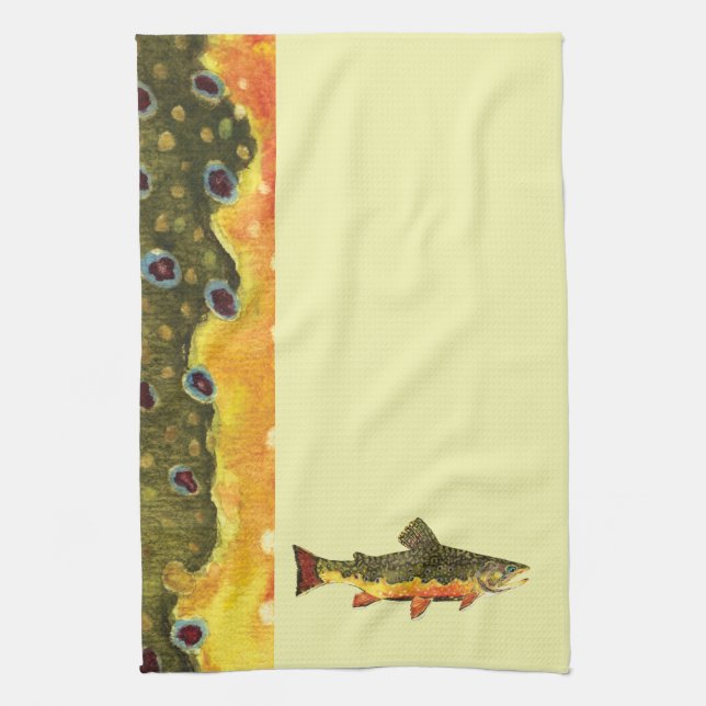 Brook Trout Fischmalerei Handtuch (Vertikal)