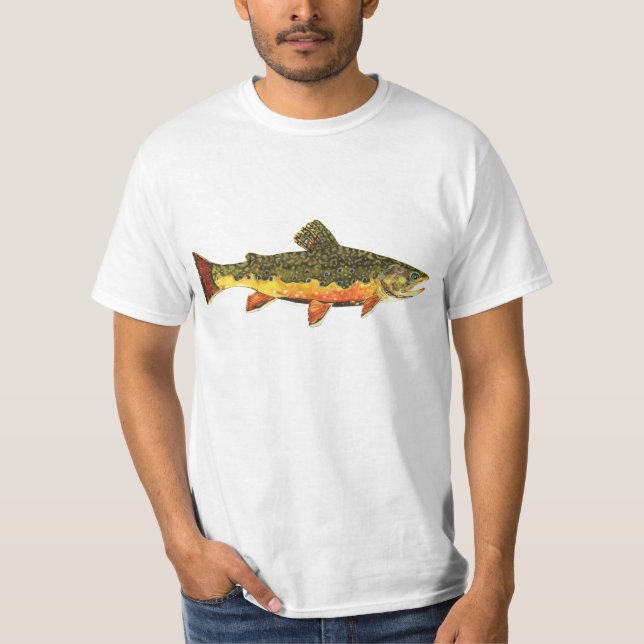 Brook Trout Fischmalerei T-Shirt (Vorderseite)