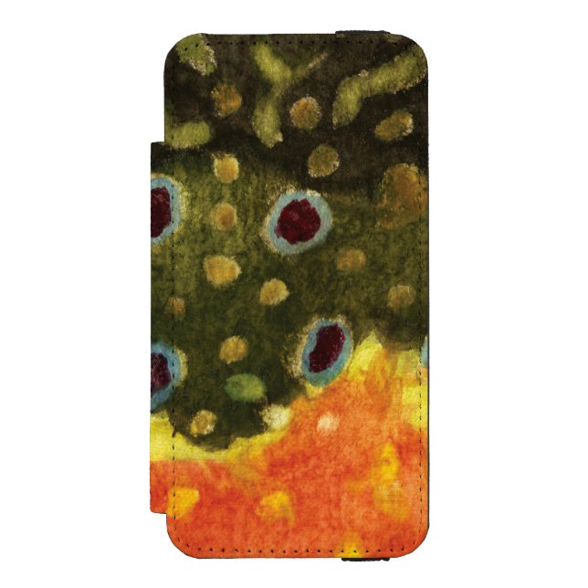 Brook Trout Fish Incipio iPhone Geldbeutel-Hülle (Folio Vorderseite)