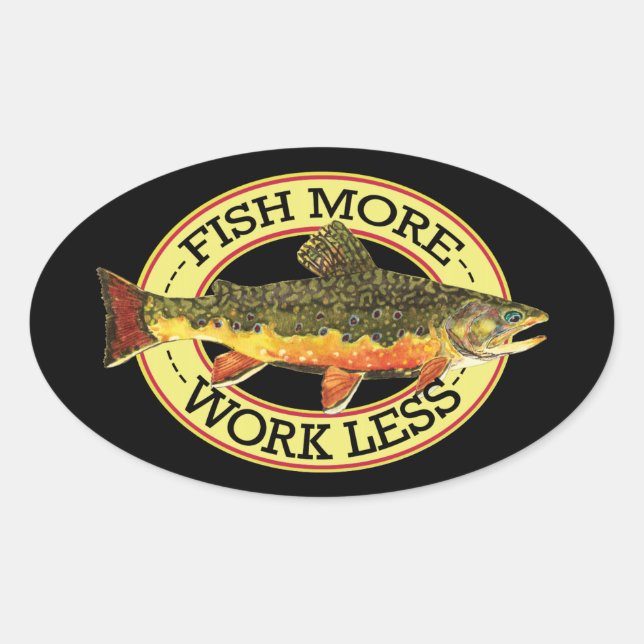 Brook Trout Fly Fisherman Ovaler Aufkleber (Vorderseite)
